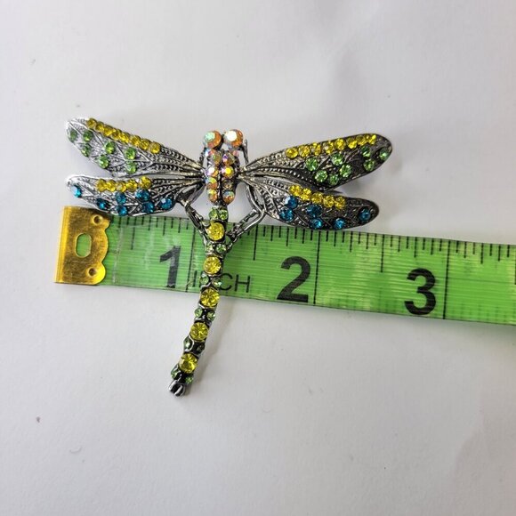 Multicolored Dragonfly Brooch - Picture 9 of 11